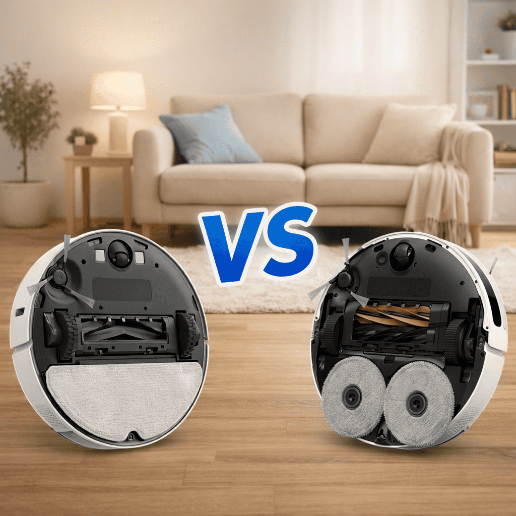 Robotstofzuiger met dweilpad vs dweilrobot