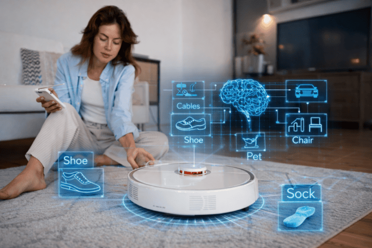 AI-objectherkenning bij een robotstofzuiger