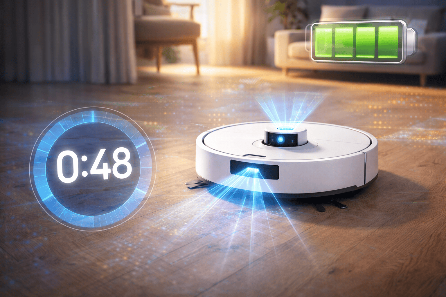 Hoe lang duurt het stofzuigen met een robotstofzuiger?