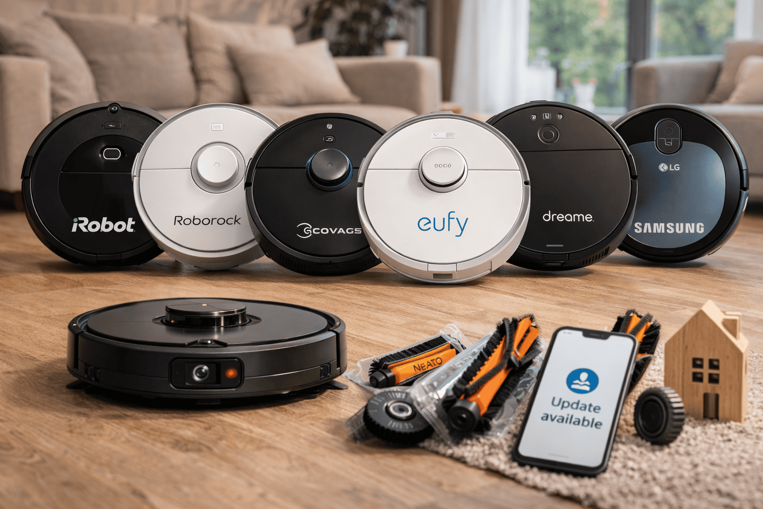 Betrouwbarste merken Robotstofzuiger - Disclaimer: Dit zijn geen echte toestellen van deze merken. Dit is fictief.