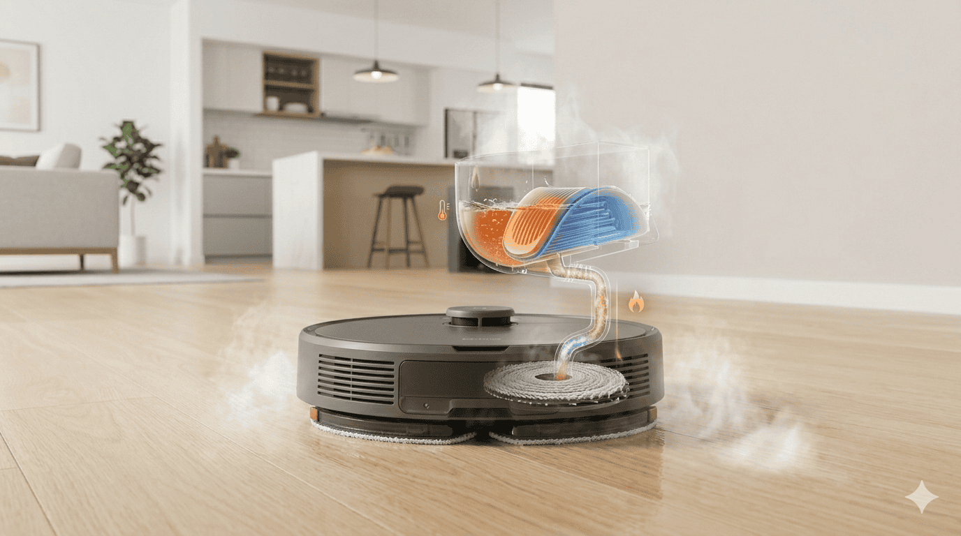 Robotstofzuiger met hot water dweilfunctie