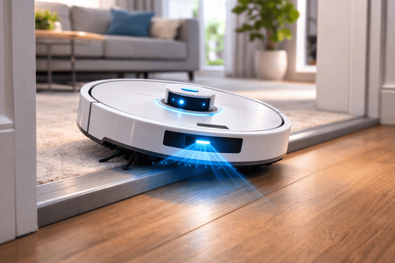 Nu voor Kan een robotstofzuiger over drempels rijden?